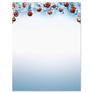 Red Ornaments Deluxe Christmas Letter Papers