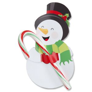 Diecut Snowman Paper Candy Cane Holders