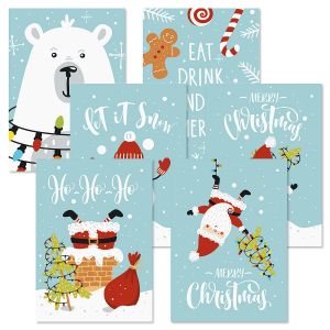 Cool Blue Christmas Greeting Cards