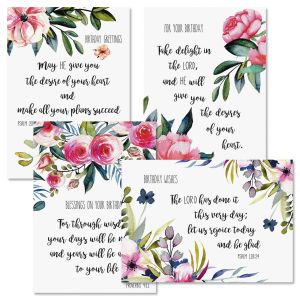 Simple Floral Faith Birthday Cards and Seals