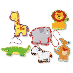 Zoo Animal Lace-Up Cards