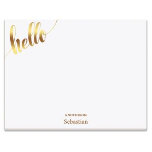 Personalized Gold Hello Notepad