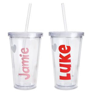 Acrylic Personalized Hearts Beverage Cups