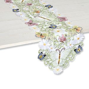 Butterfly Daisy Cutwork Table Runner