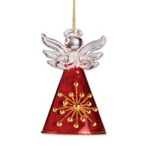 Red and Gold Glass Angel - BOGO