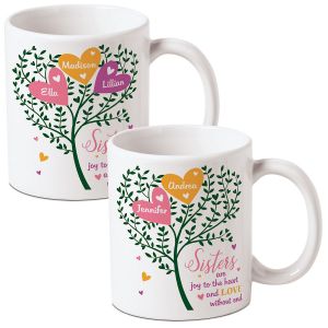 Joy to the Heart Personalized Sisters Mug