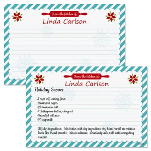 Christmas Kitchen Personalized Recipe Cards