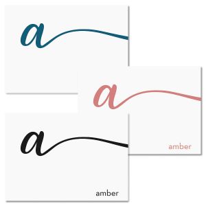 Cursive Initial Personalized Note Cards