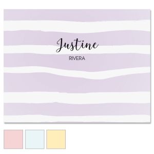 Pastel Island Stripes Personalized Note Cards