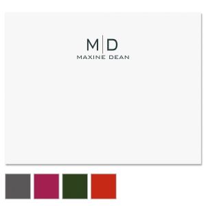Thin Line Monogram Personalized Note Cards 
