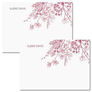 Plum Floral Personalized Note Cards