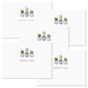 Mini Succulents Personalized Note Cards 