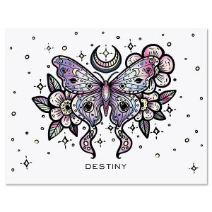 Floral Butterfly Personalized Note Cards
