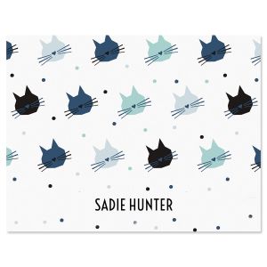 Cat Pattern Personalized Note Cards