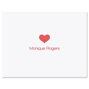 Center Heart Personalized Note Cards