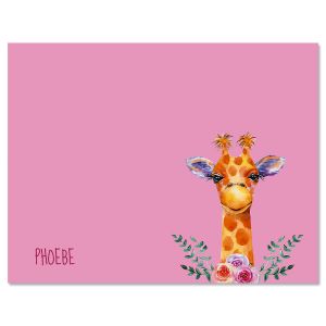 Mini Giraffe Personalized Note Cards
