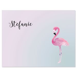 Single Flamingo Personalized Note Cards
