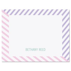 Pastel Lines Personalized Note Cards