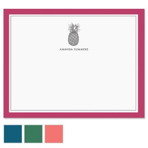 Pineapple Border Personalized Note Cards