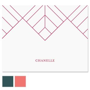 Diamond Lines Personalized Note Cards
