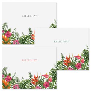 Tropical Foliage Personalized Note Cards
