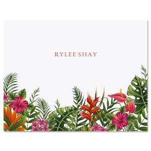 Tropical Foliage Personalized Note Cards