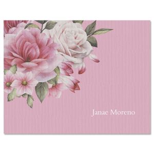 Corner Roses Personalized Note Cards