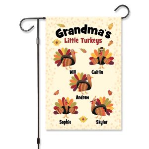 Grandma's Turkeys Personalized Garden Flag