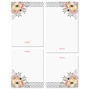 Floral Dots Personalized Notepad Set