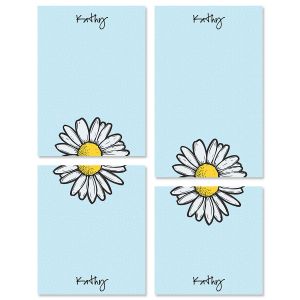 Textile Daisy Personalized Notepad Set