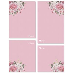 Corner Roses Personalized Notepad Set