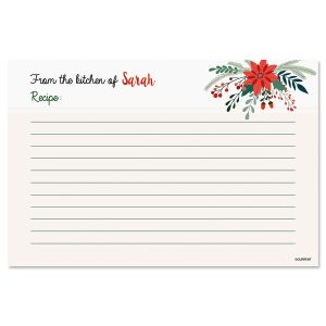 Greenery & Holly Personalized Recipe Cards