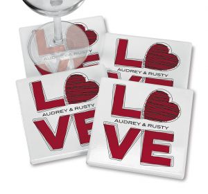 Love Personalized Ceramic Coasters