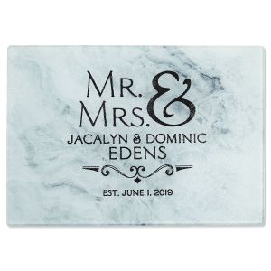 Mr. & Mrs. Tempered Glass Cutting Board