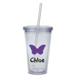 Butterfly Acrylic Personalized Beverage Cup