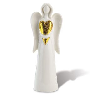 Ceramic Angel with Gold Heart