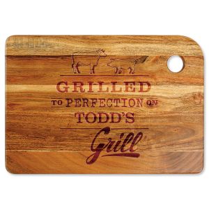 Grilled to Perfection Engraved Wood Cutting Board