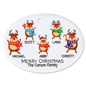 Reindeer Family Personalized Ornament