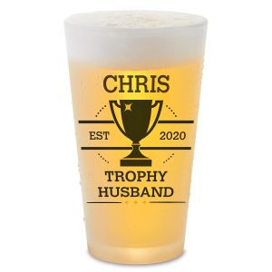 Trophy Husband Personalized Pint Beer Glass