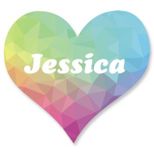 Personalized Rainbow Crystal Heart Stickers