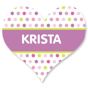 Personalized Polka Dot Heart Stickers