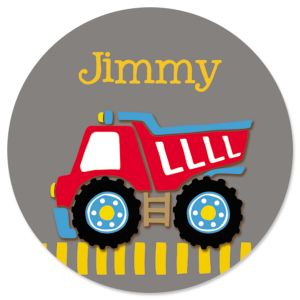 Personalized Red Dump Truck Stickers