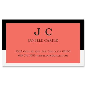 Contemporary Coral Standard Business Card