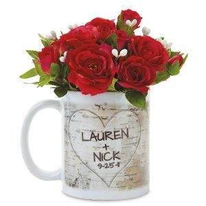 Carved Initials in Heart Design Personalized Mug