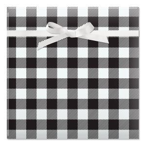 Black & White Plaid Jumbo Rolled Gift Wrap