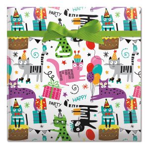 Birthday Cats Jumbo Rolled Gift Wrap