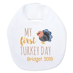 Baby's First Thanksgiving Personalized Bib