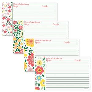 Garden Flowers Recipe Cards with Protective Sleeves