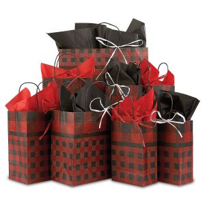 Buffalo Plaid Gift Bag Set