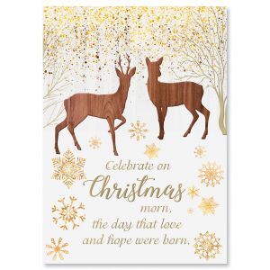 Reindeer Woods Religious Christmas Cards